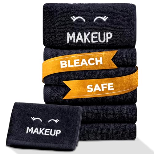 White Classic Bleach Safe - Toallitas de maquillaje negras p