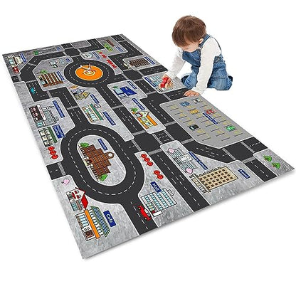Alfombra de juego para niños, ideal para jugar con autos y j