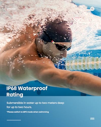 Auriculares de natación de conducción ósea, IP68 impermeable