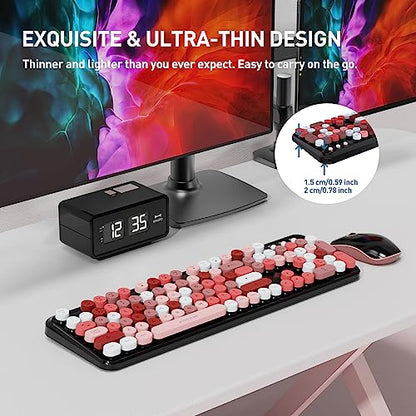 Teclado y mouse inalámbricos, bonito teclado inalámbrico ret