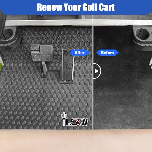 iLSKW Golf Cart Mat for Club Car Ds Floor Liner Unique Cube
