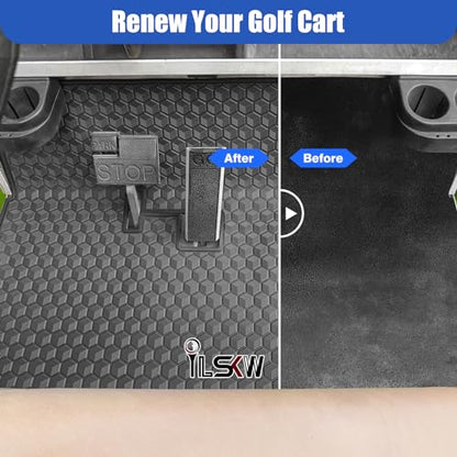iLSKW Golf Cart Mat for Club Car Ds Floor Liner Unique Cube