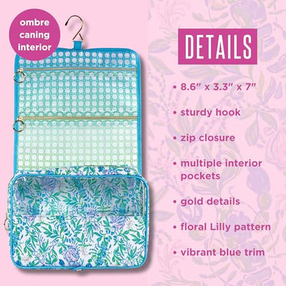 Lilly Pulitzer Neceser de viaje con asa, bolsillos y cremall