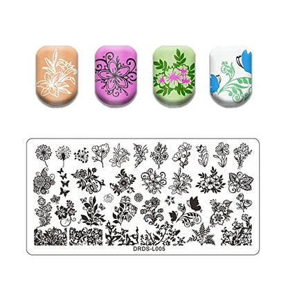 VNC Juego de 13 placas de sello de uñas, 8 placas, 2 sellos,