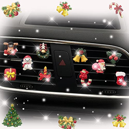 10 clips de ventilación de automóvil de Navidad, decoración
