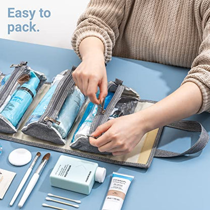 Bolsa de maquillaje enrollable colgante, kit de artículos de