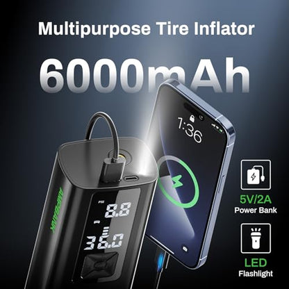 AT003 Tire Inflator Portable Air Compressor, Auto Air Pump f
