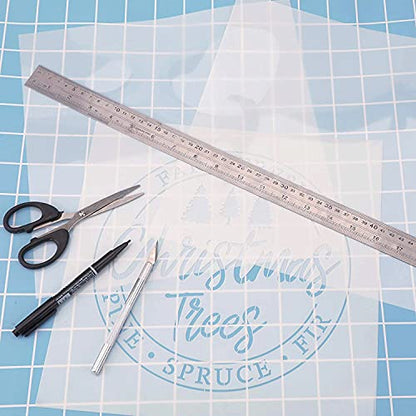 Paquete de 24 hojas de plantillas de Mylar transparentes de