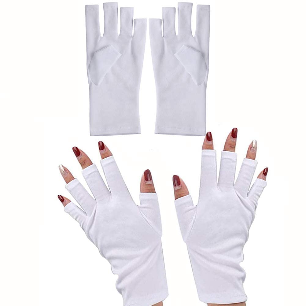 2 pares de guantes de protección UV para lámpara de uñas par