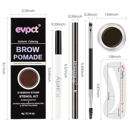 evpct Kit de lápiz de cejas para cejas, kit de trío de sello