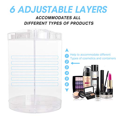 Organizador de maquillaje giratorio de 360 grados, carrusel