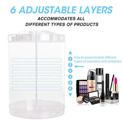 Organizador de maquillaje giratorio de 360 grados, carrusel