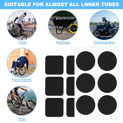Kit de reparación de parches de neumáticos de bicicleta, kit