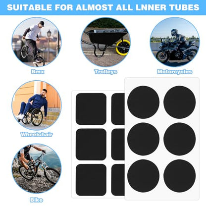 Kit de reparación de parches de neumáticos de bicicleta, kit