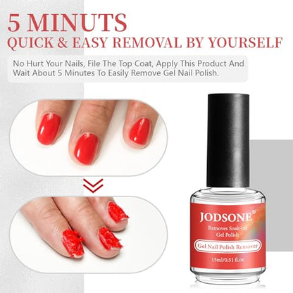 JODSONE Removedor de esmalte de uñas de gel de 0.5 onzas líq