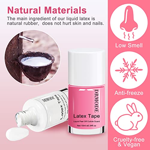 DRMODE - Látex líquido para uñas, cinta de látex para uñas,