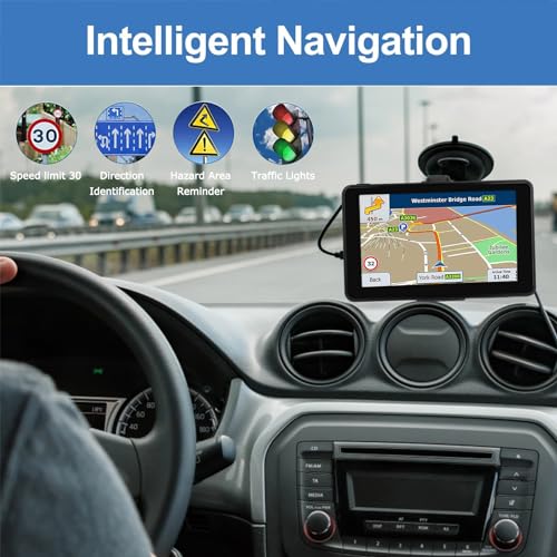 Navegador GPS para automóvil, último mapa 2025 de 7 pulgadas