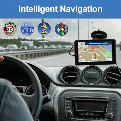 Navegador GPS para automóvil, último mapa 2025 de 7 pulgadas