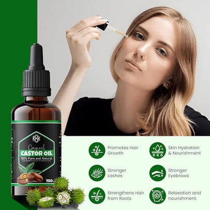 Aceite de ricino orgánico, 100% puro y natural, aceite de ri