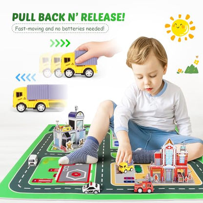 Juego de juguetes de auto para niños pequeños a partir de 3