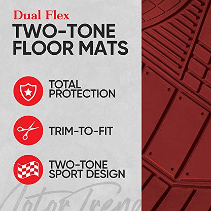 Motor Trend DualFlex - Tapetes de goma de dos tonos para aut
