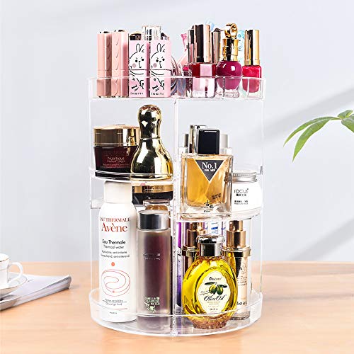 Organizador de maquillaje giratorio de 360 grados, carrusel