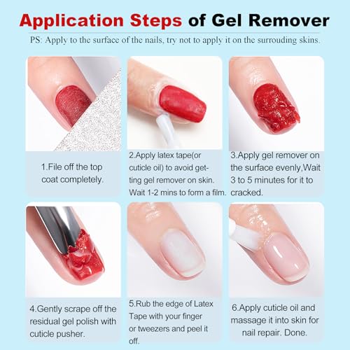 Kit de removedor de esmalte de gel, 2 unidades de removedor