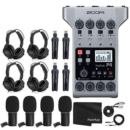 Zoom PodTrak P4 - Grabadora portátil de podcasts multipista