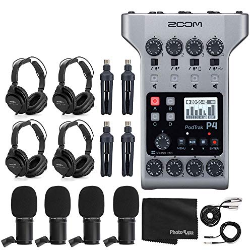 Zoom PodTrak P4 - Grabadora portátil de podcasts multipista