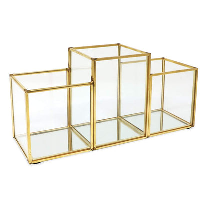 Isaac Jacobs Soporte para brochas de maquillaje de 3 compart