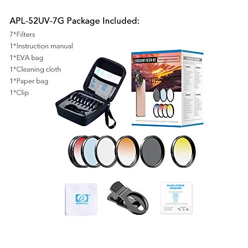 Apexel Kit de lentes de filtro de 2.047 in (lente de filtro