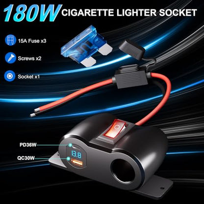 Enchufe de encendedor de cigarrillos con salida USB de 12 V