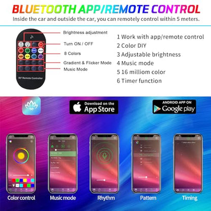 WEBUPAR - Luces interiores para automóvil, accesorios 5 en 1