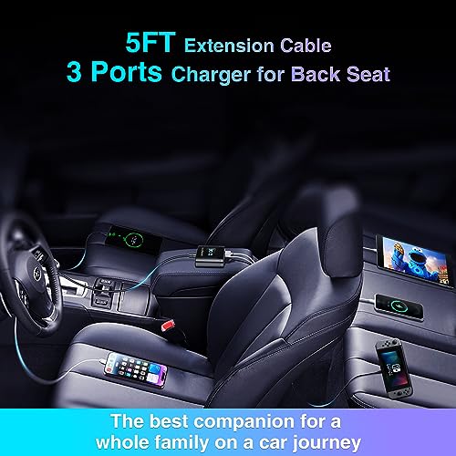 kapebow - Cargador de coche USB C de carga rápida de 78 W, c