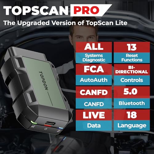 TOPDON TopScan Pro, escáner OBD2 Bluetooth para iOS y Androi