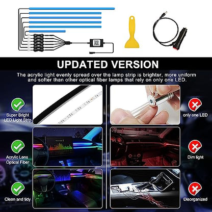 Tira de luz LED de acrílico para interior de automóvil con a