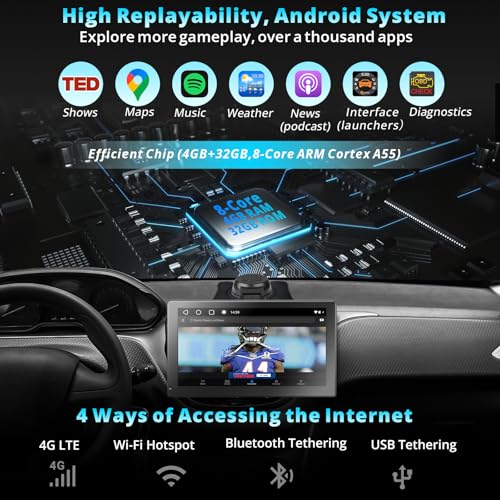 4G LTE Android Carplay pantalla para coche, 4G+32G estéreo p