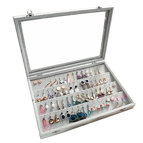 Wuligirl - Joyero organizador de terciopelo para aretes, col