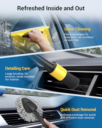 Kit de 30 piezas de detalles de coche, juego de cepillos de