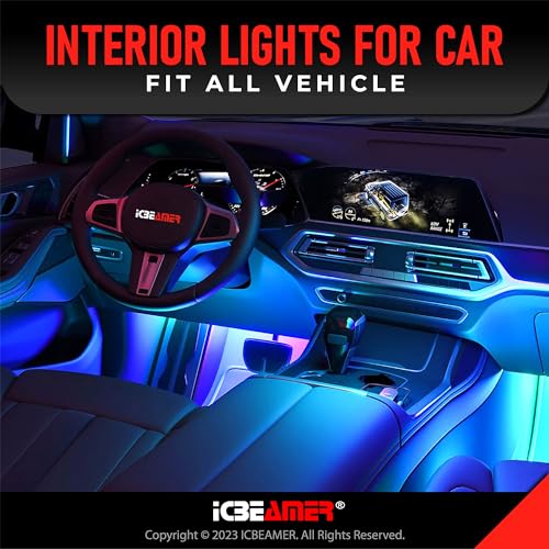 ICBEAMER COB Luces LED multicolor, musicales, se ajusta a to
