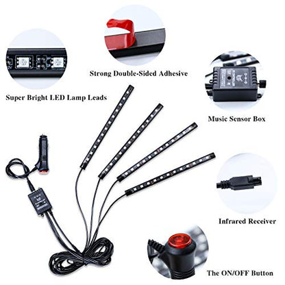 LivTee Luces LED para interiores de automóvil, 4 unidades, 4