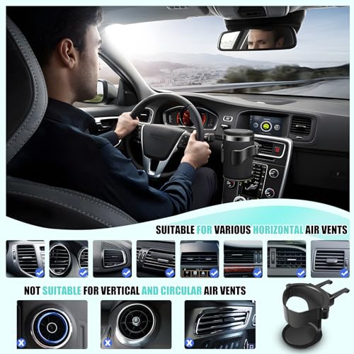 2 portavasos para ventilación de aire para automóvil, soport