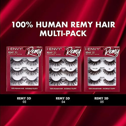 i-ENVY - Pestañas postizas, pestañas Remy 3D, paquete económ