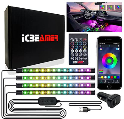 ICBEAMER COB Luces LED multicolor, musicales, se ajusta a to