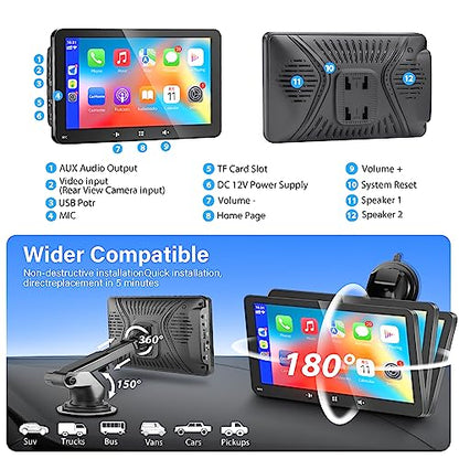 Pantalla de juego de coche portátil inalámbrica CarPlay y An