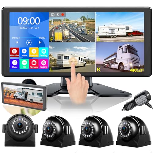 Sistema de cámara de respaldo 4K RV de 10.36 pulgadas, monit