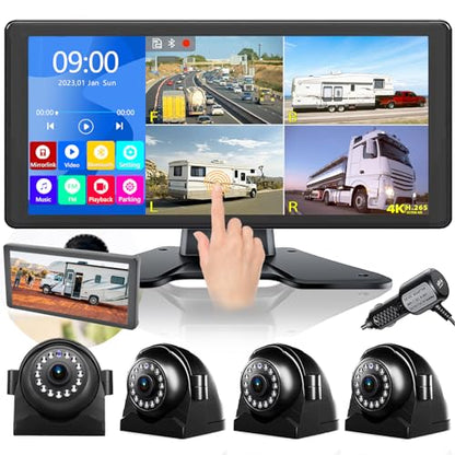 Sistema de cámara de respaldo 4K RV de 10.36 pulgadas, monit