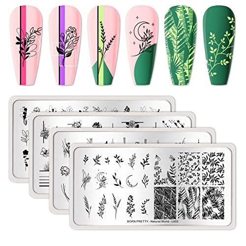 BORN PRETTY Plantillas de estampación de arte de uñas placas