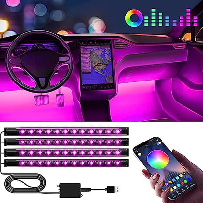 Winzwon - Luces LED para el interior del automóvil (4 unidad