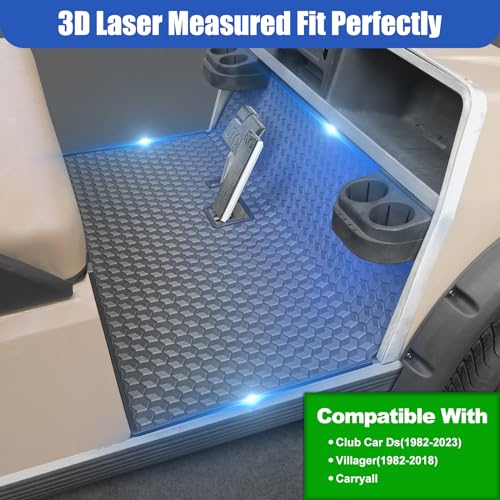 iLSKW Golf Cart Mat for Club Car Ds Floor Liner Unique Cube